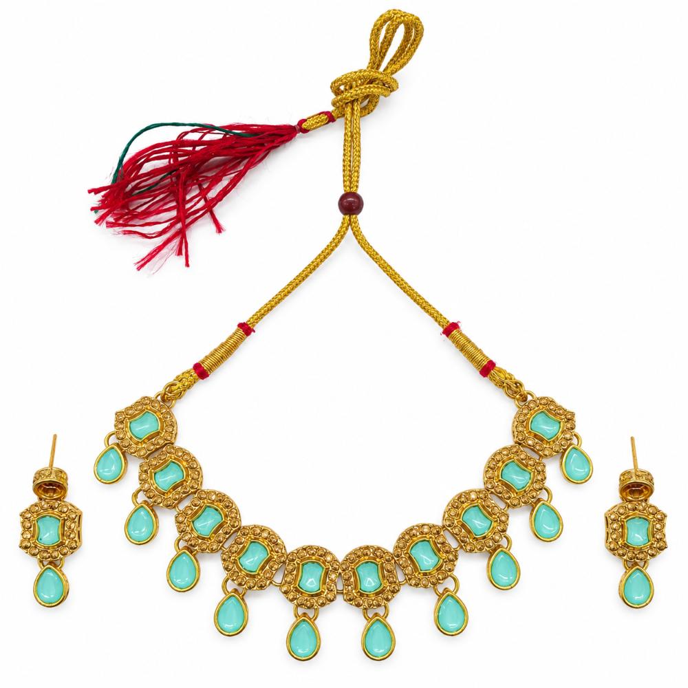 The99Jewel Elegant Austrian Stone Necklace Set with Matching Earrings for Women and Girls