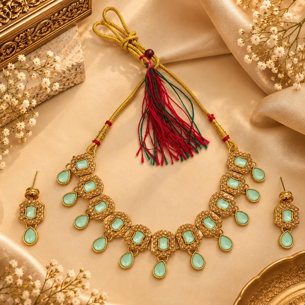 The99Jewel Elegant Austrian Stone Necklace Set with Matching Earrings for Women and Girls