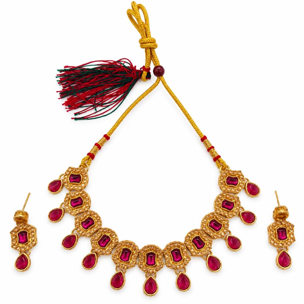 The99Jewel Elegant Austrian Stone Necklace Set with Matching Earrings for Women and Girls