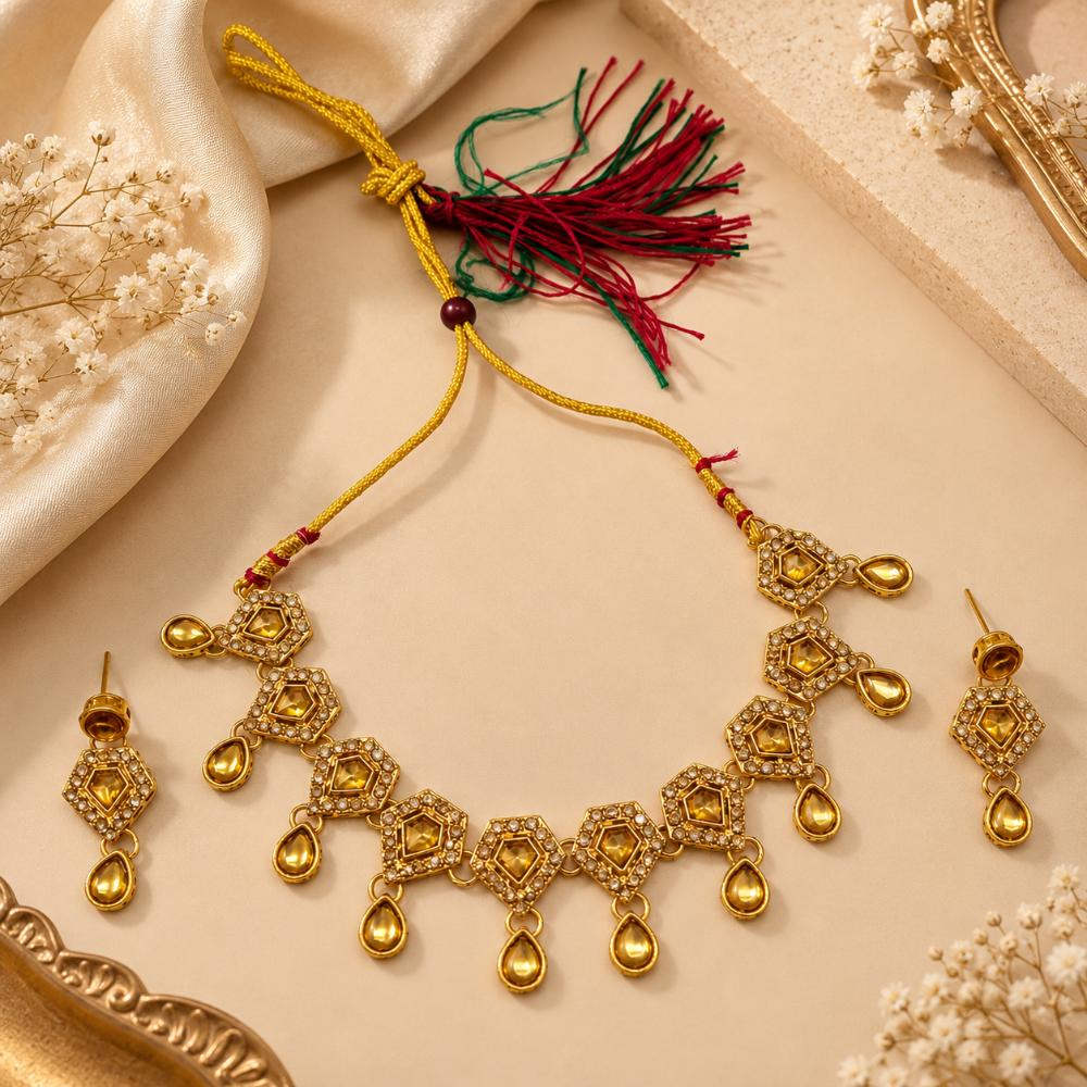 The99Jewel Designer Austrian Crystal Necklace Set with Matching Earrings for Special Occasions