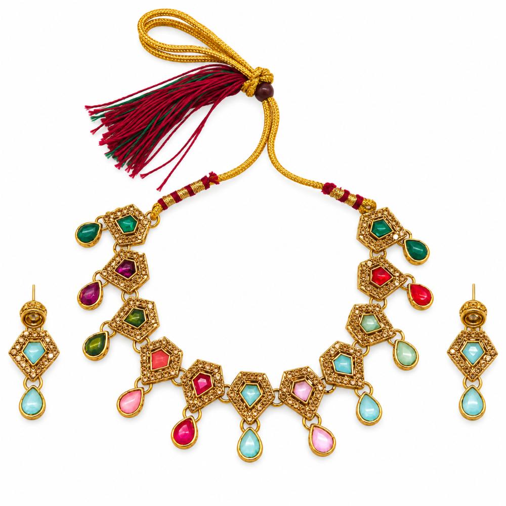 The99Jewel Designer Austrian Crystal Necklace Set with Matching Earrings for Special Occasions