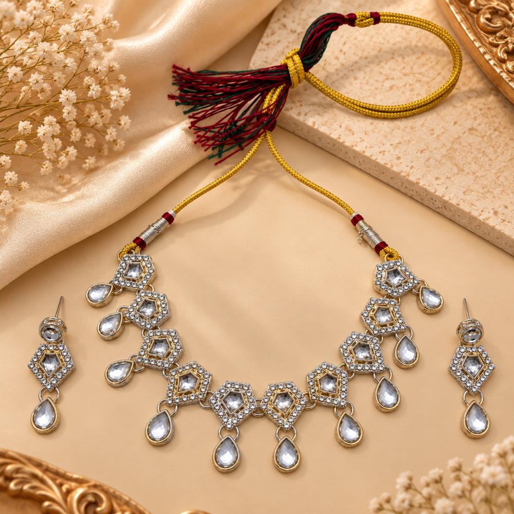The99Jewel Designer Austrian Crystal Necklace Set with Matching Earrings for Special Occasions