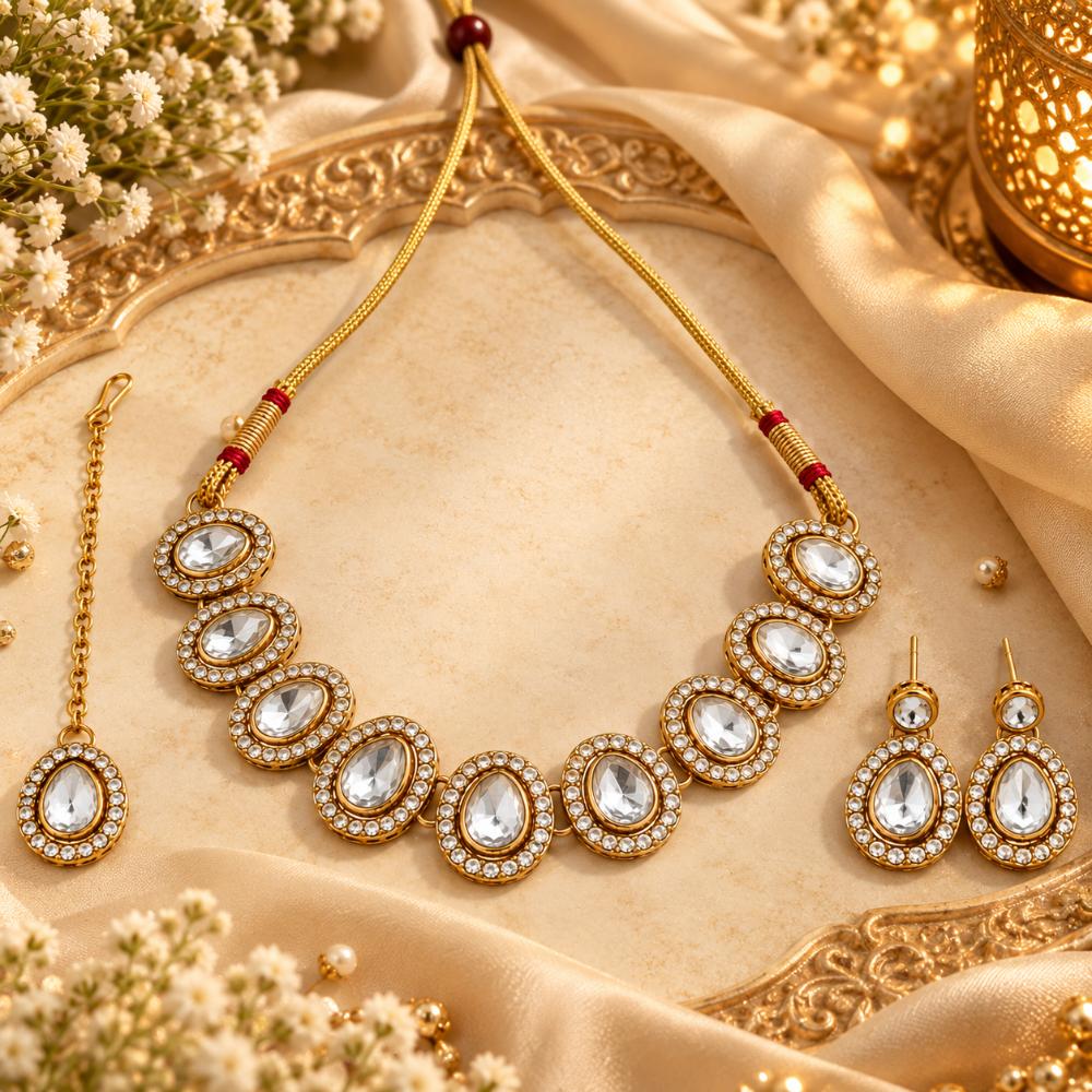 The99Jewel Designer Austrian Crystal Necklace Set with Matching Earrings for Special Occasions