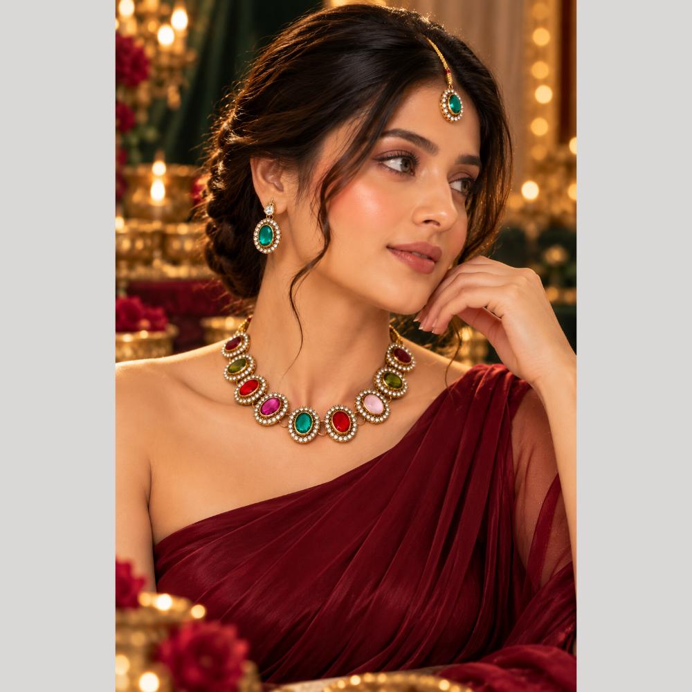 The99Jewel Designer Austrian Crystal Necklace Set with Matching Earrings for Special Occasions