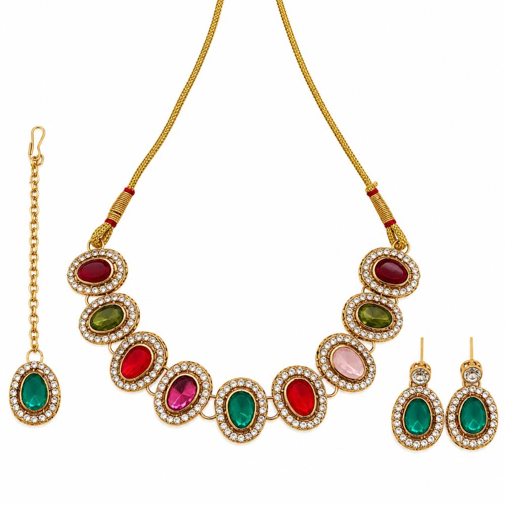 The99Jewel Designer Austrian Crystal Necklace Set with Matching Earrings for Special Occasions