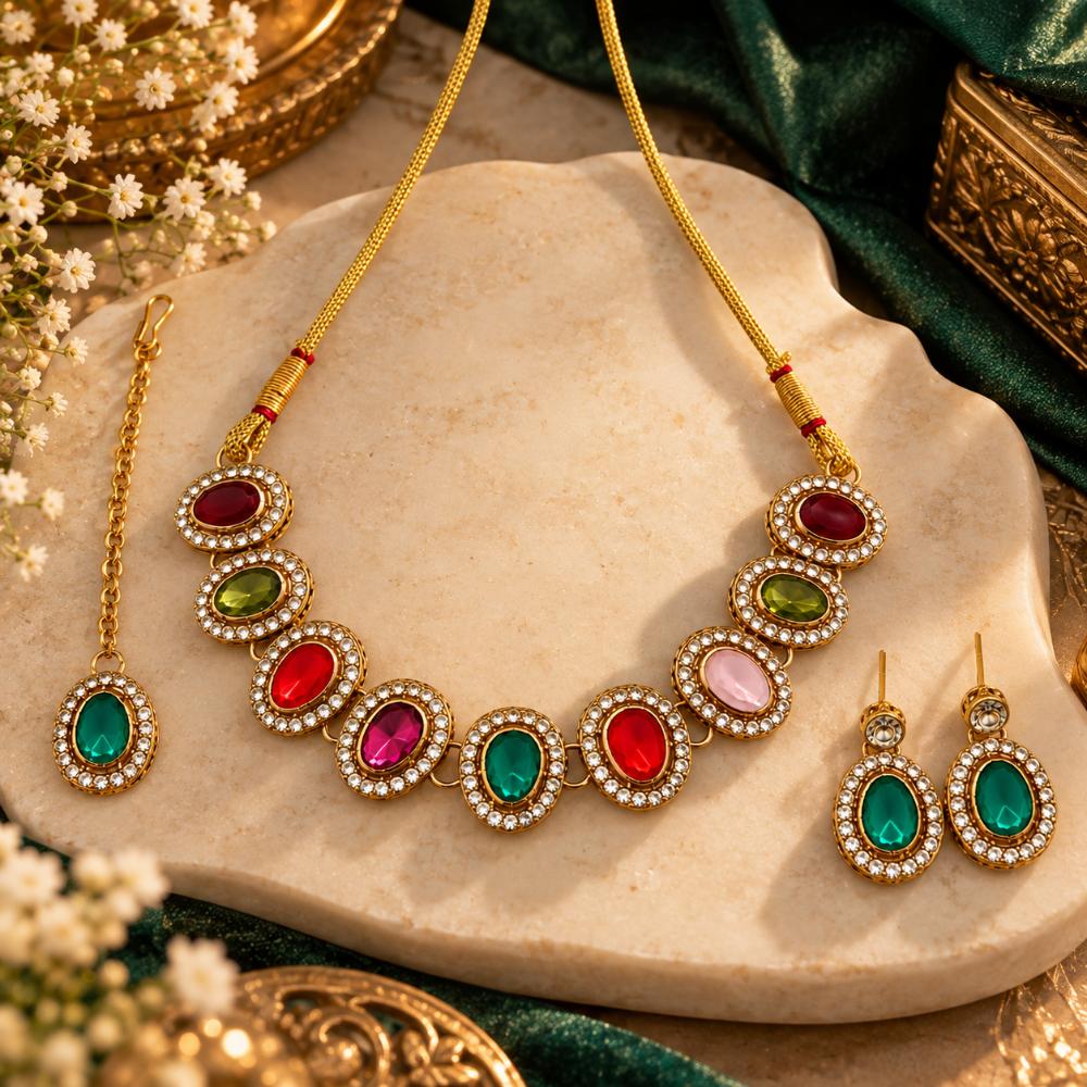 The99Jewel Designer Austrian Crystal Necklace Set with Matching Earrings for Special Occasions