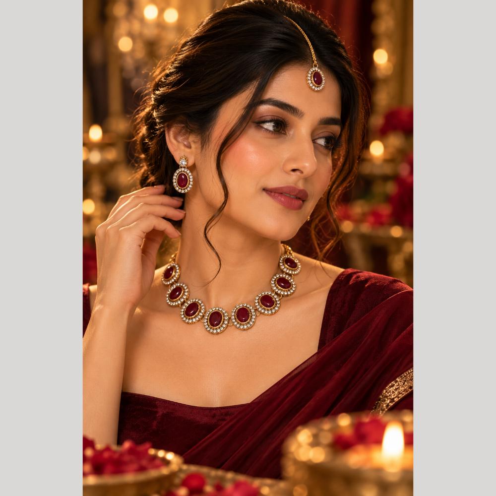 The99Jewel Designer Austrian Crystal Necklace Set with Matching Earrings for Special Occasions