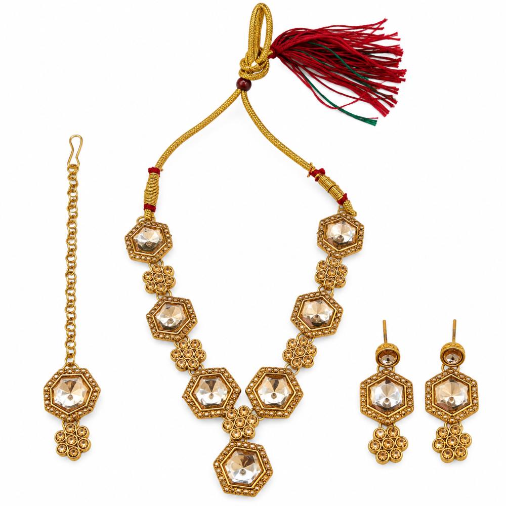 The99Jewel Designer Austrian Crystal Necklace Set with Matching Earrings for Special Occasions
