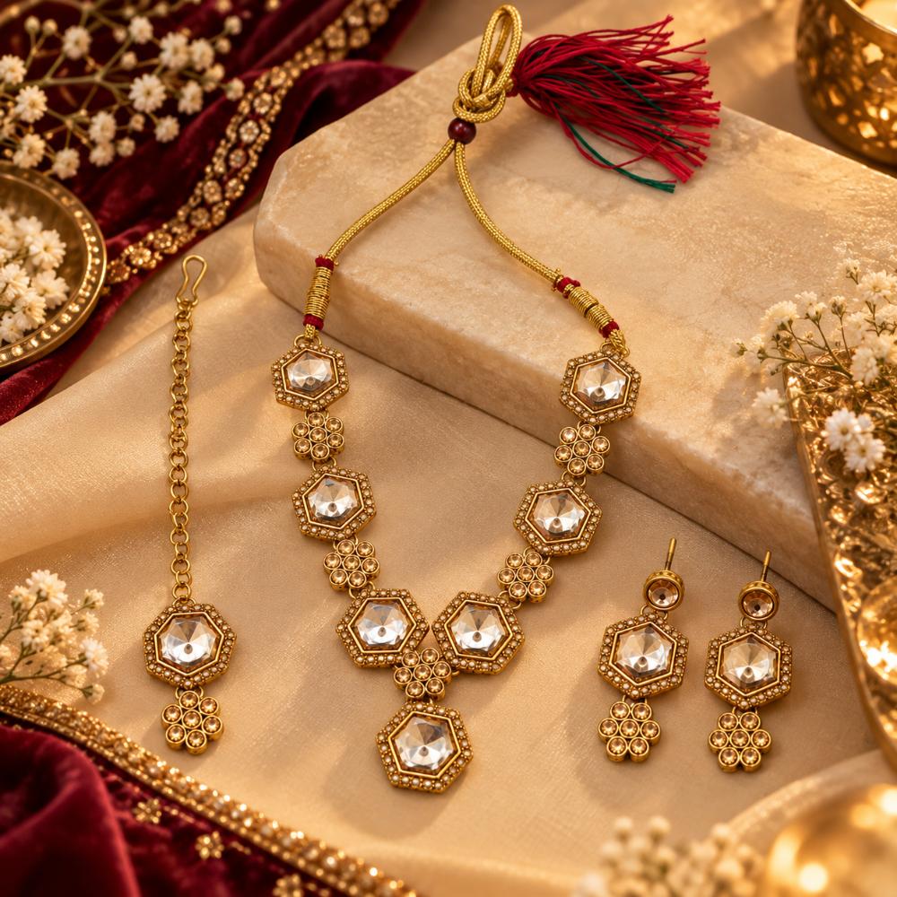 The99Jewel Designer Austrian Crystal Necklace Set with Matching Earrings for Special Occasions
