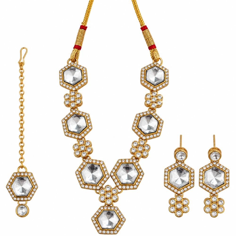 The99Jewel Designer Austrian Crystal Necklace Set with Matching Earrings for Special Occasions