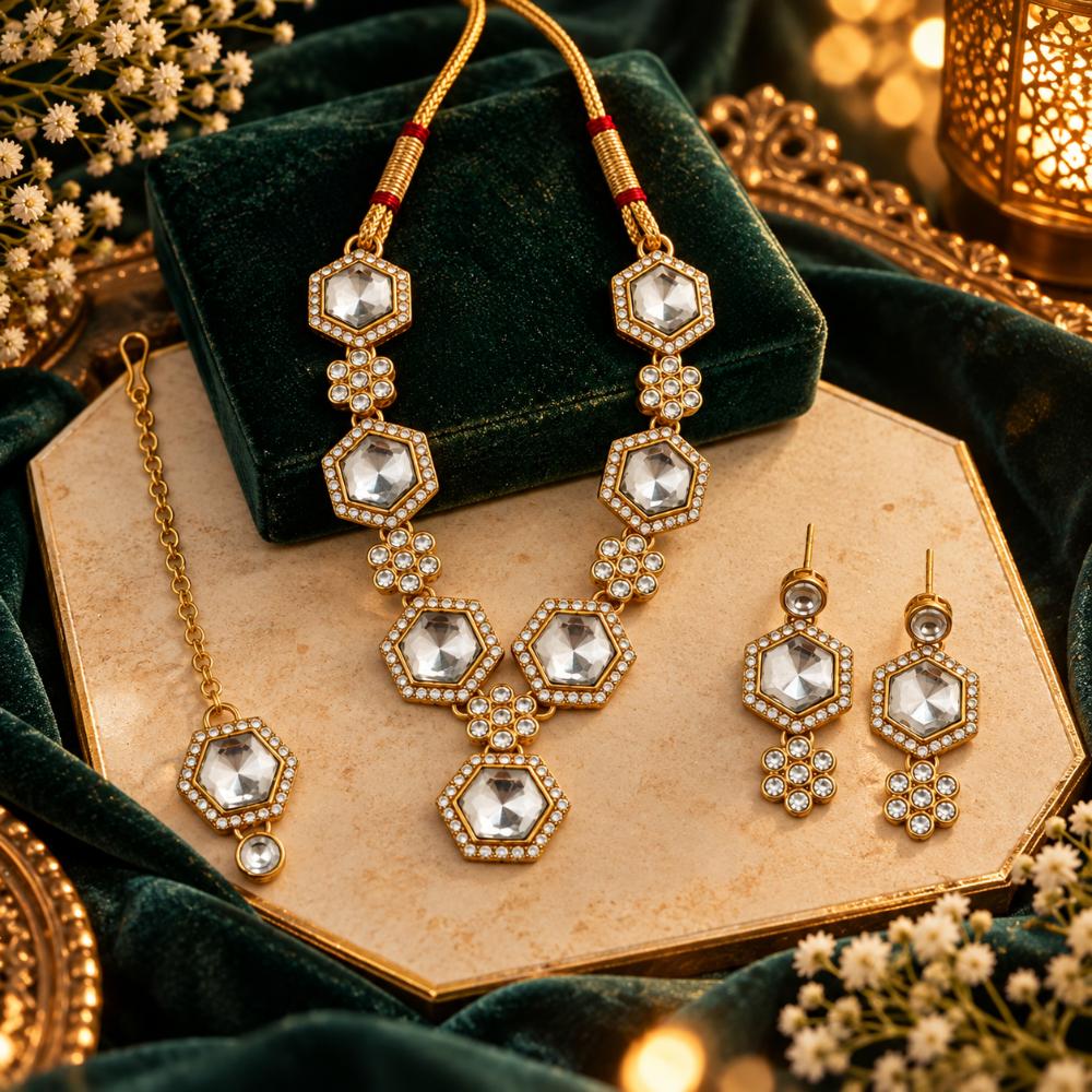 The99Jewel Designer Austrian Crystal Necklace Set with Matching Earrings for Special Occasions