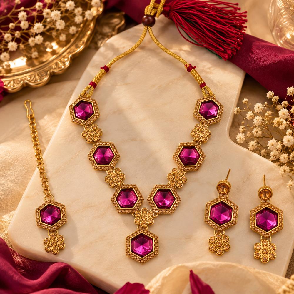 The99Jewel Designer Austrian Crystal Necklace Set with Matching Earrings for Special Occasions