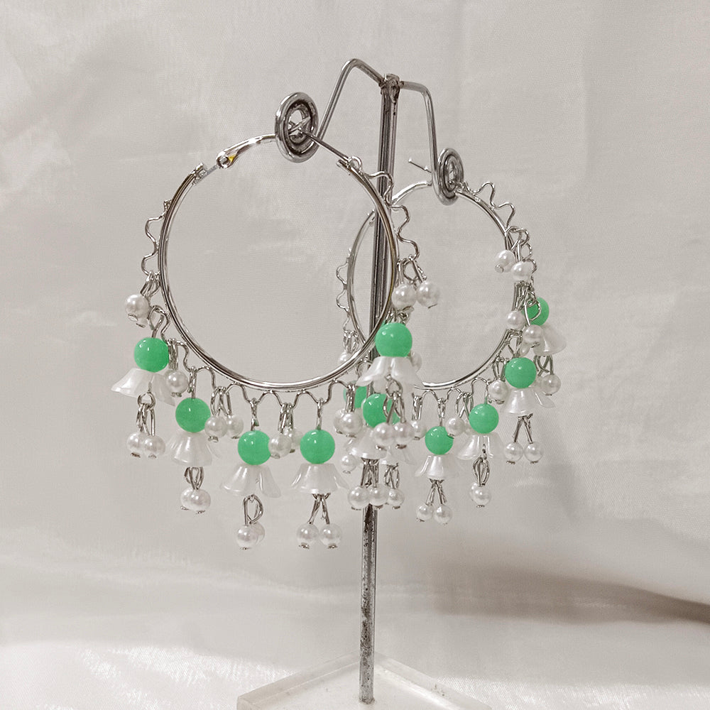 The99Jewel LightWeight Silver Plated Pearl Hoop Earring For women