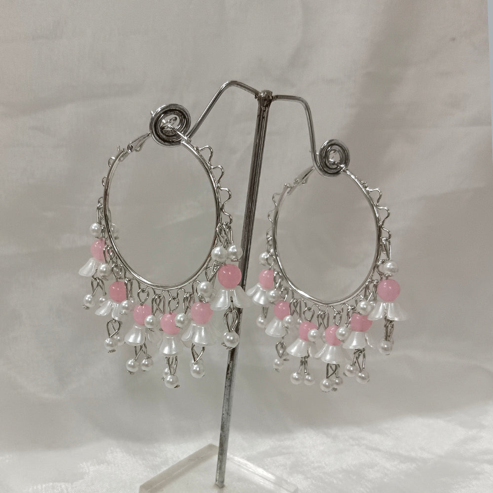 The99Jewel LightWeight Silver Plated Pearl Hoop Earring For women