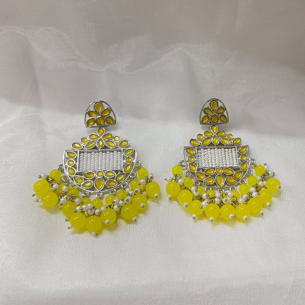 The99Jewel Charming Crystal Stone and Pearl Dangler Earrings for Women 