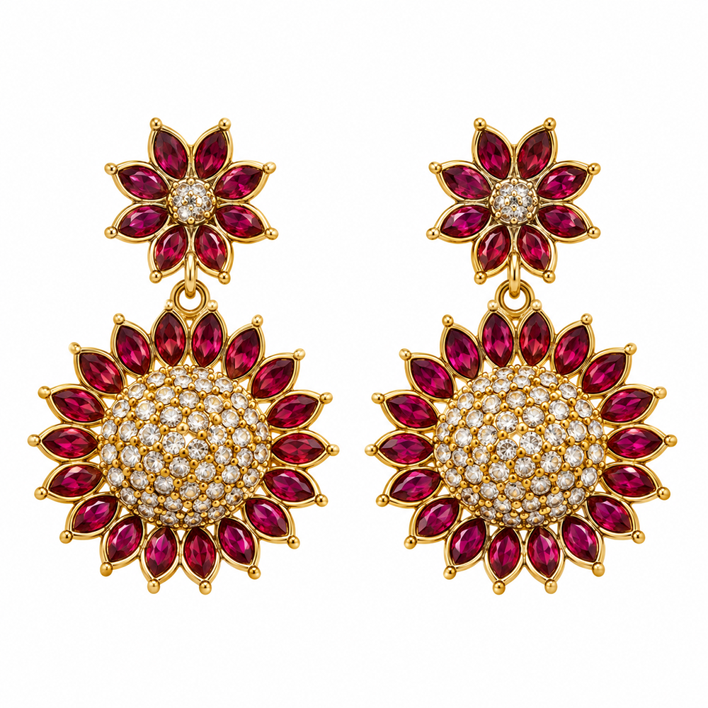 The99Jewel Traditional Austrian Stone Dangler Earrings for Women |  Ethnic Jewellery