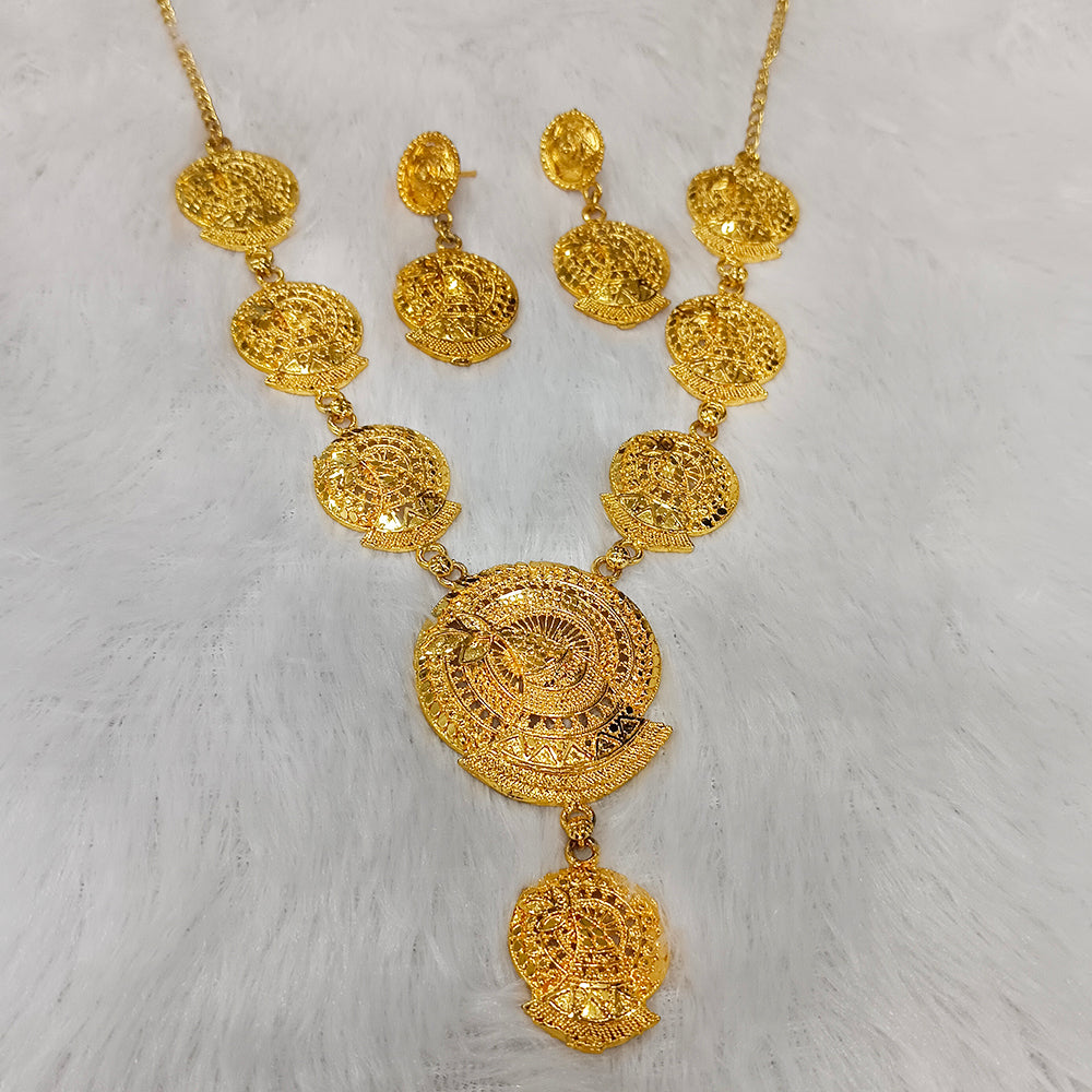 The99Jewel Gold Look Forming Traditional designer Gold Plated Necklace Set for Women