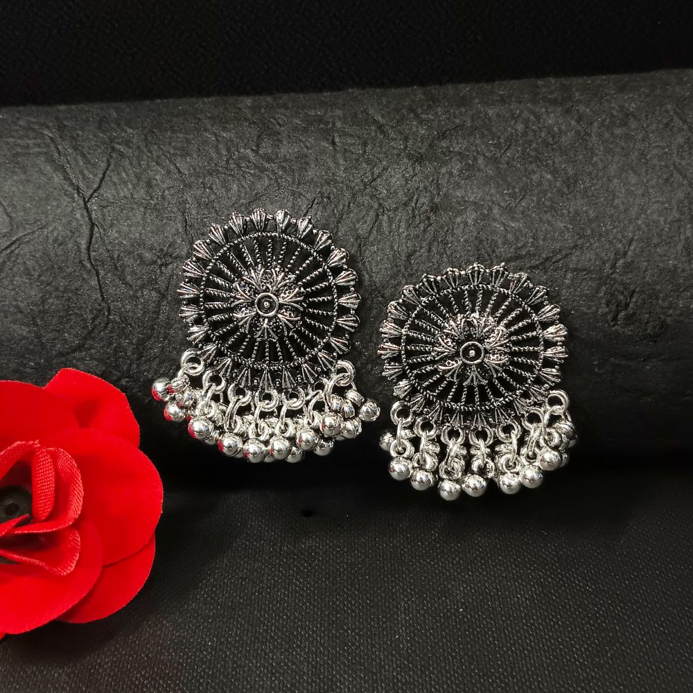 The99jewel Oxidised Plated Dangler Earrings