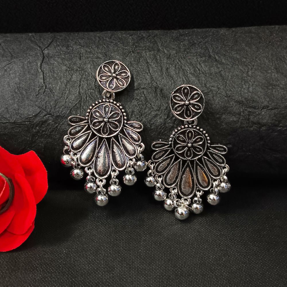 The99jewel Oxidised Plated Dangler Earrings
