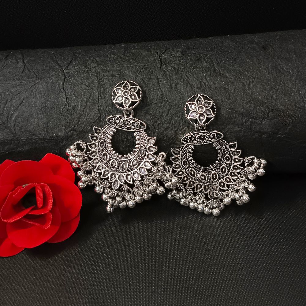 The99jewel Oxidised Plated Dangler Earrings