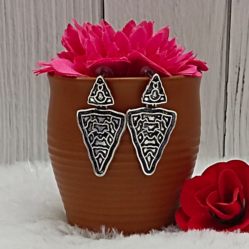 The99jewel Oxidised Plated Dangler Earrings