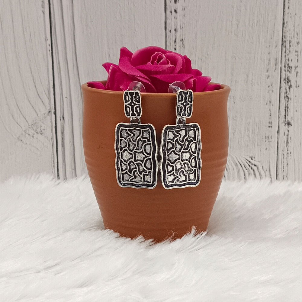 The99jewel Oxidised Plated Dangler Earrings