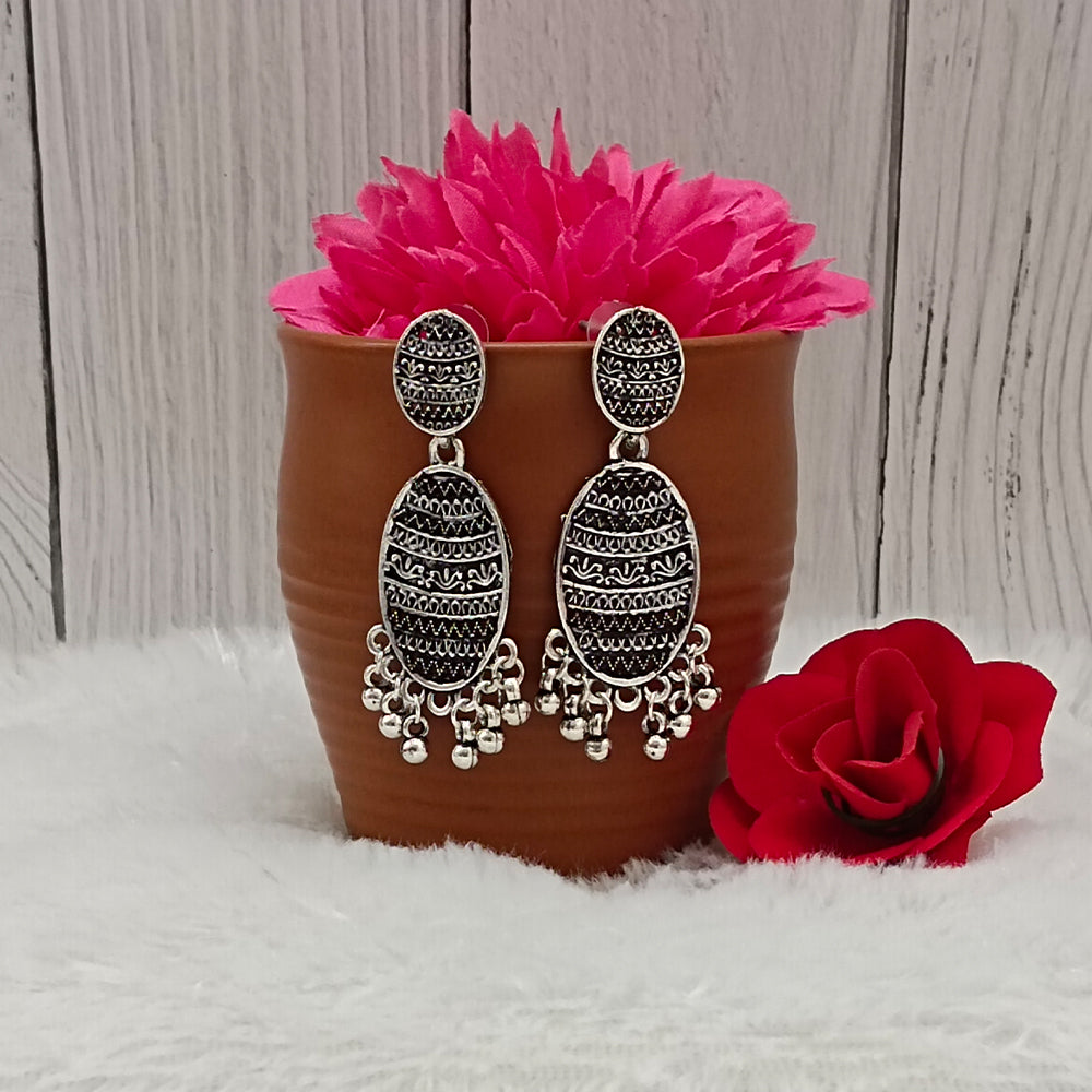 The99jewel Oxidised Plated Dangler Earrings