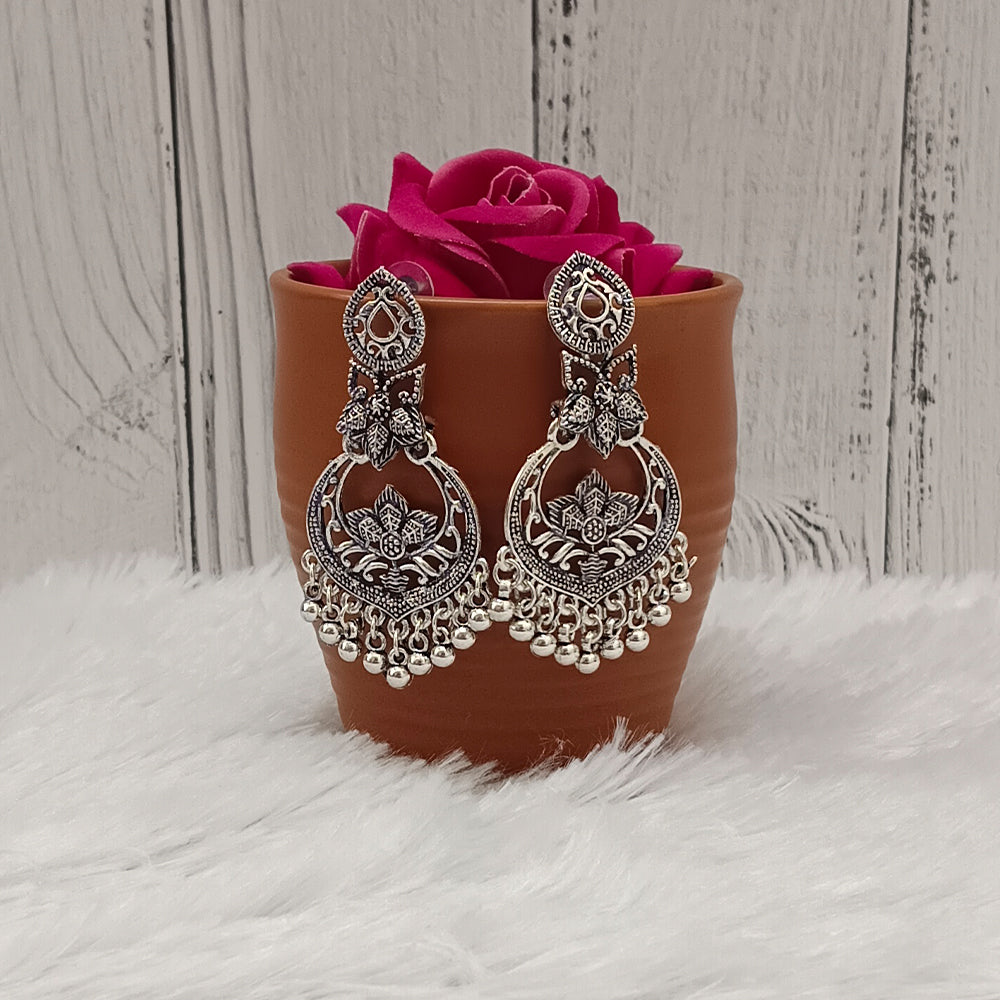 The99jewel Oxidised Plated Dangler Earrings