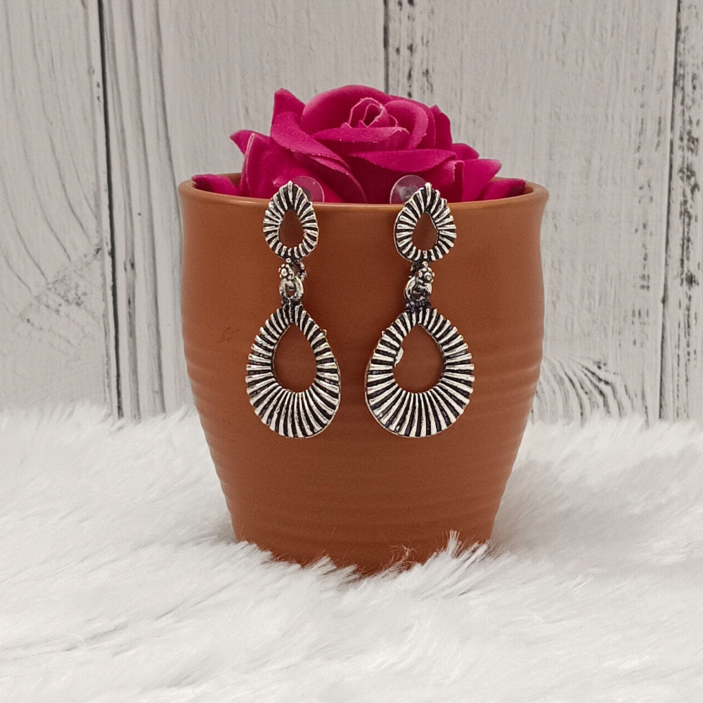 The99jewel Oxidised Plated Dangler Earrings