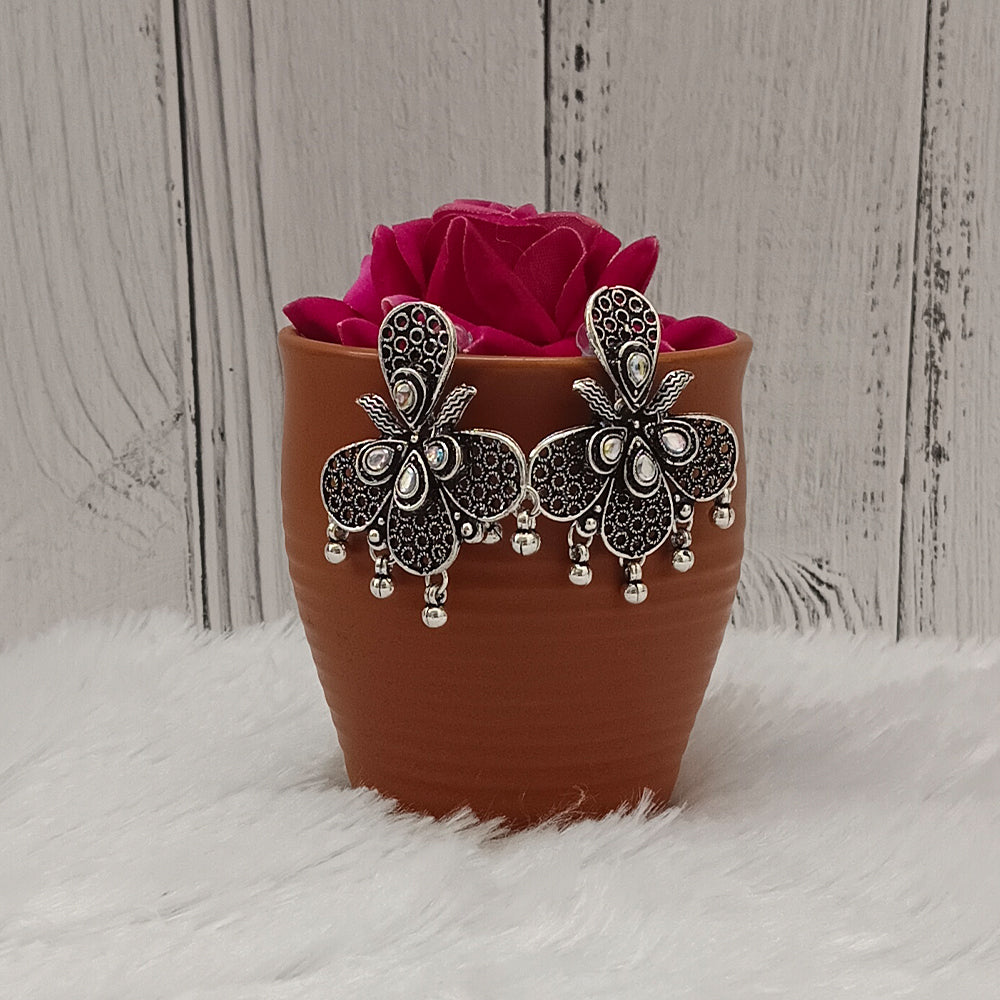 The99jewel Oxidised Plated Dangler Earrings