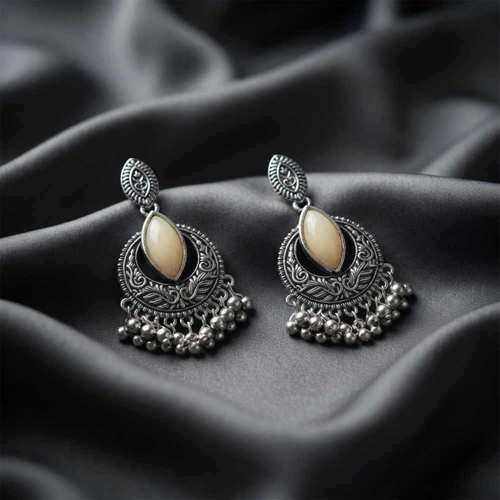 The99Jewel Antique Finish Oxidised Dangler Earrings