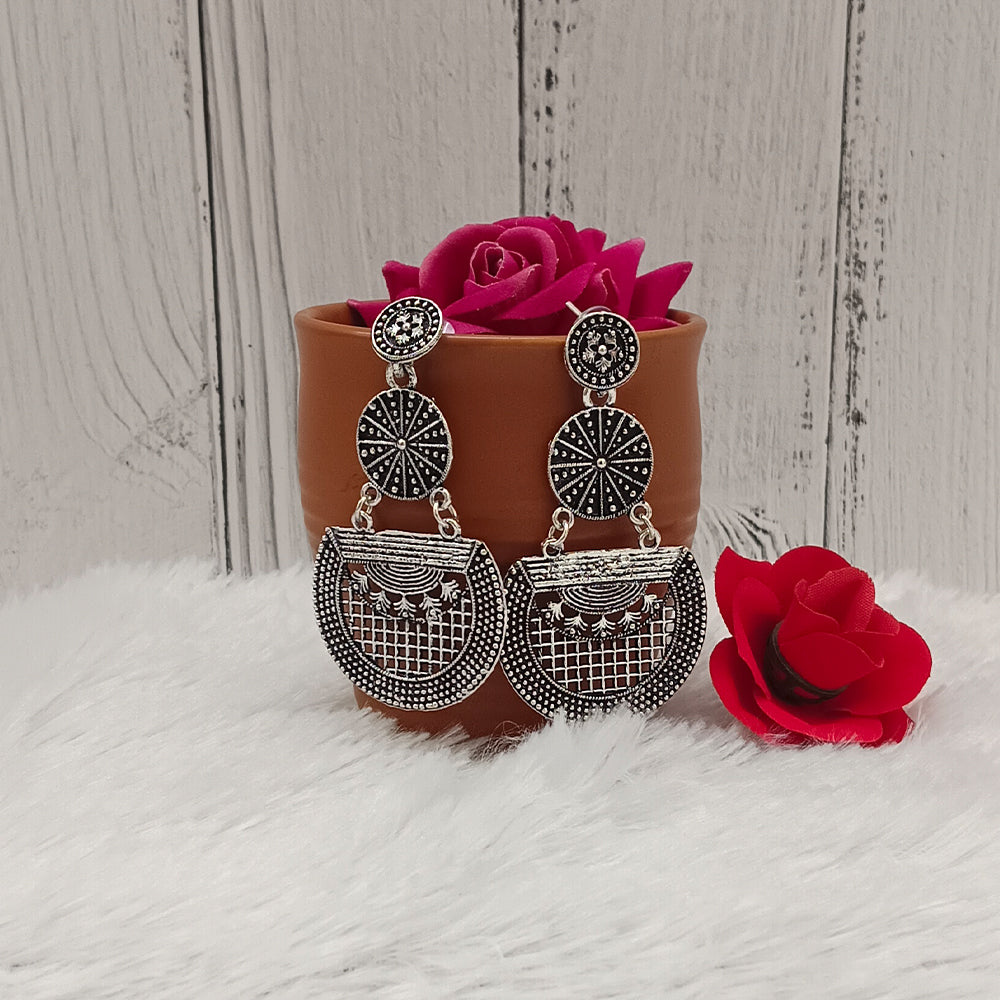 The99Jewel Antique Finish Oxidised Dangler Earrings