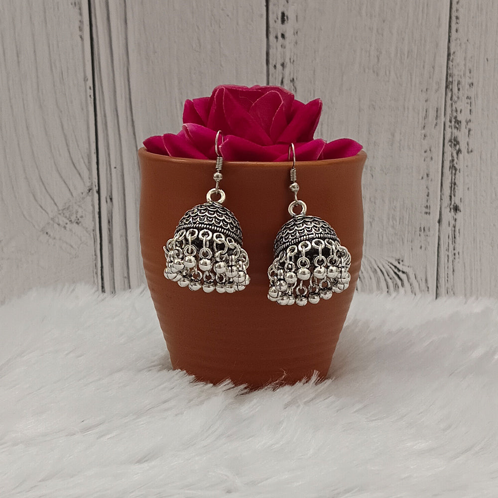 The99Jewel Traditional Oxidised Jhumki Earrings for Women