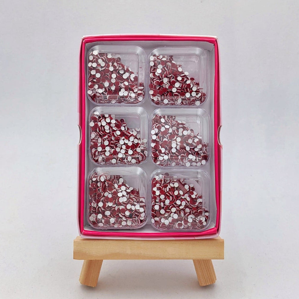 The99Jewel Round Shape Bindi In Dark Maroon Color