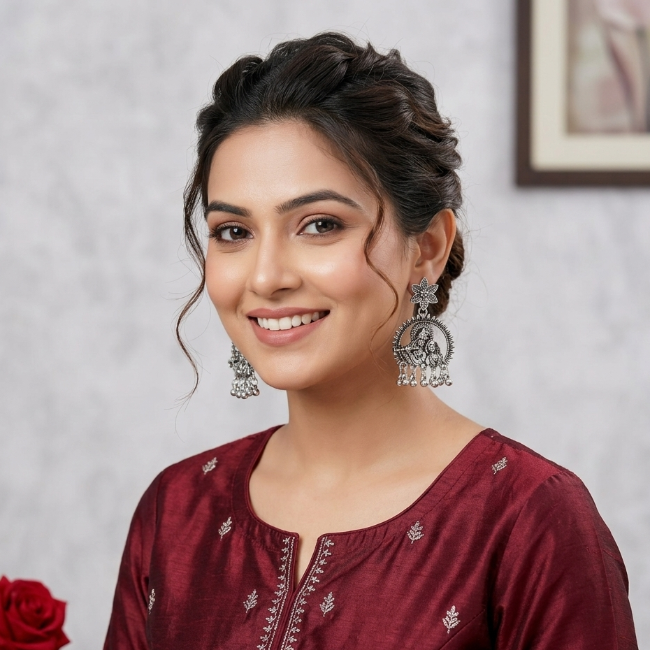 The99Jewel Unique Radha Krishna Oxidised earrings for women