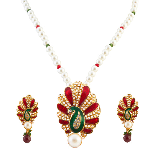 Peacock Gold Plated Necklace Set