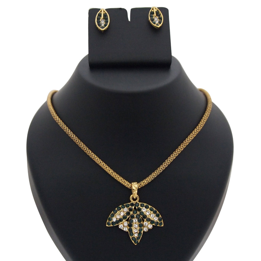 The99Jewel Austrian Stone Traditional Chain Pendant Set With Earrings