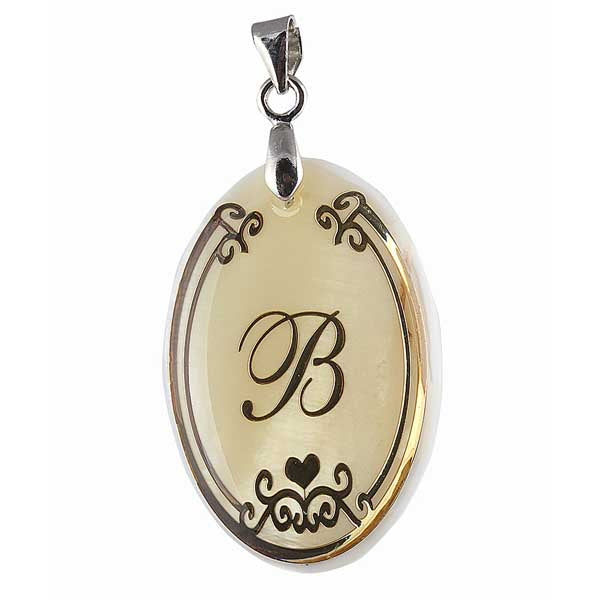 The99Jewel Alphabet B" Shell Pendant