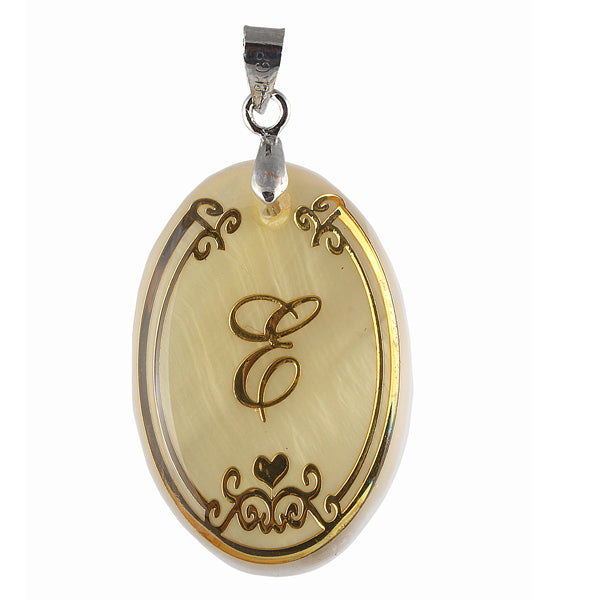 The99Jewel Alphabet E" Shell Pendant