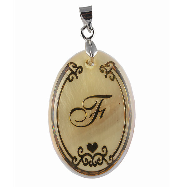 The99Jewel Alphabet F" Shell Pendant