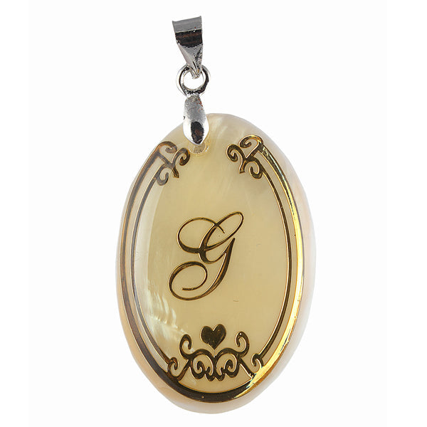 The99Jewel Alphabet G" Shell Pendant