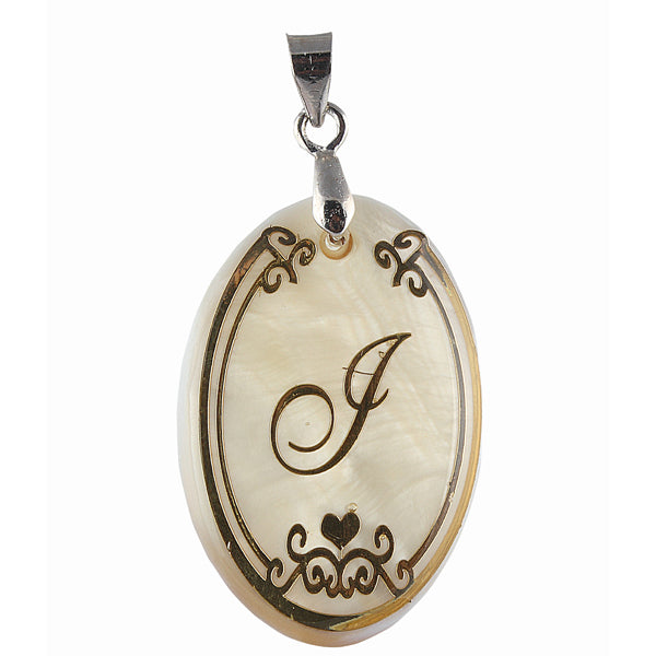 The99Jewel Alphabet I" Shell Pendant