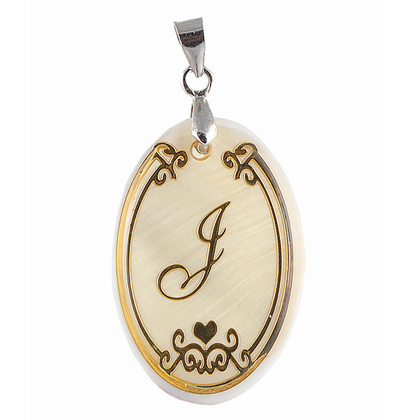 The99Jewel Alphabet J" Shell Pendant