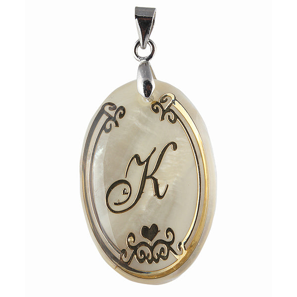 The99Jewel Alphabet K" Shell Pendant