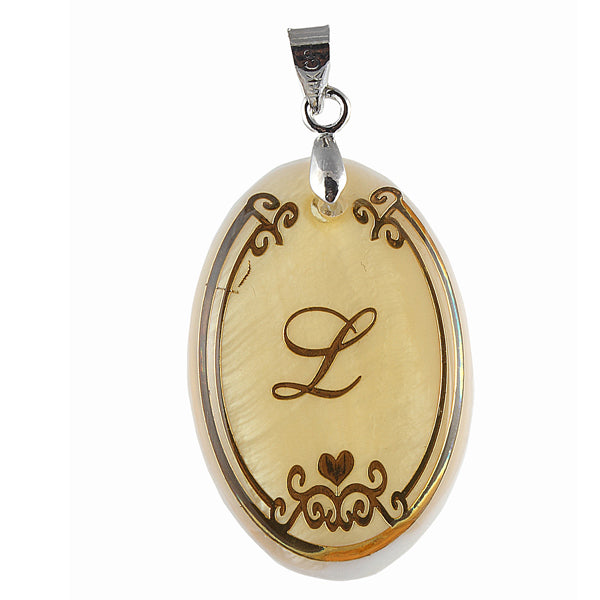 The99Jewel Alphabet L" Shell Pendant