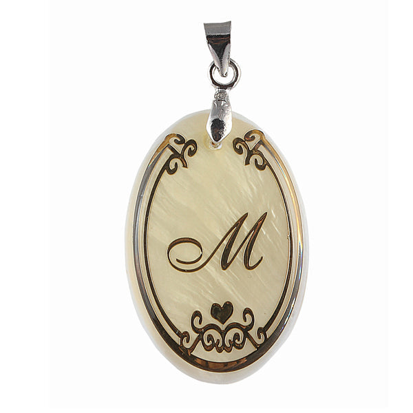 The99Jewel Alphabet M" Shell Pendant