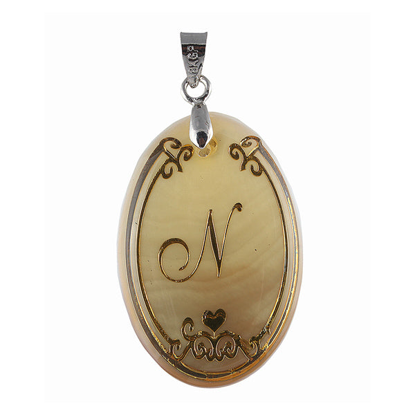 The99Jewel Alphabet N" Shell Pendant