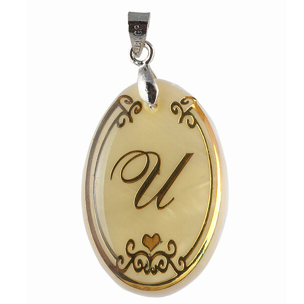 The99Jewel Alphabet U" Shell Pendant