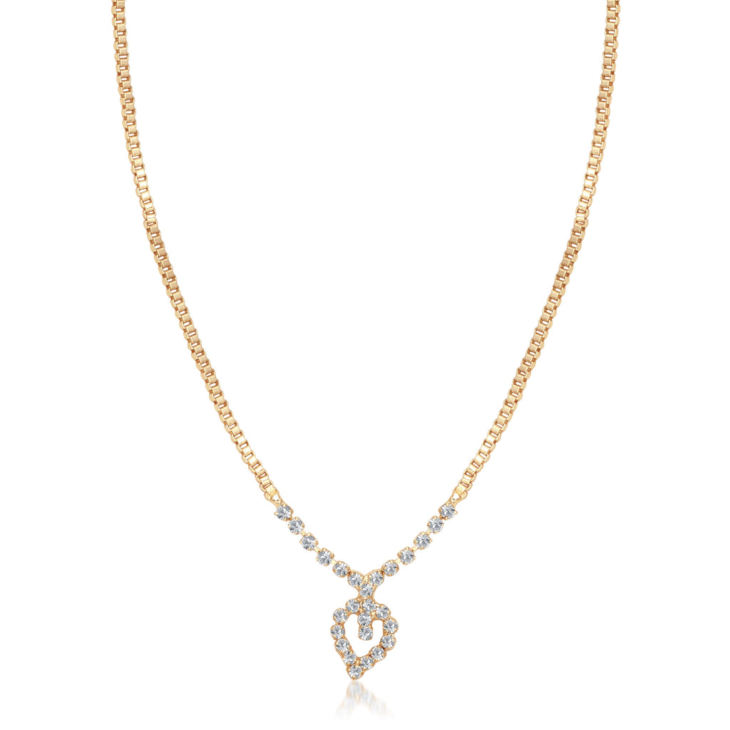 The99Jewel Austrian Stone Gold Plated Necklace Set With Bracelet