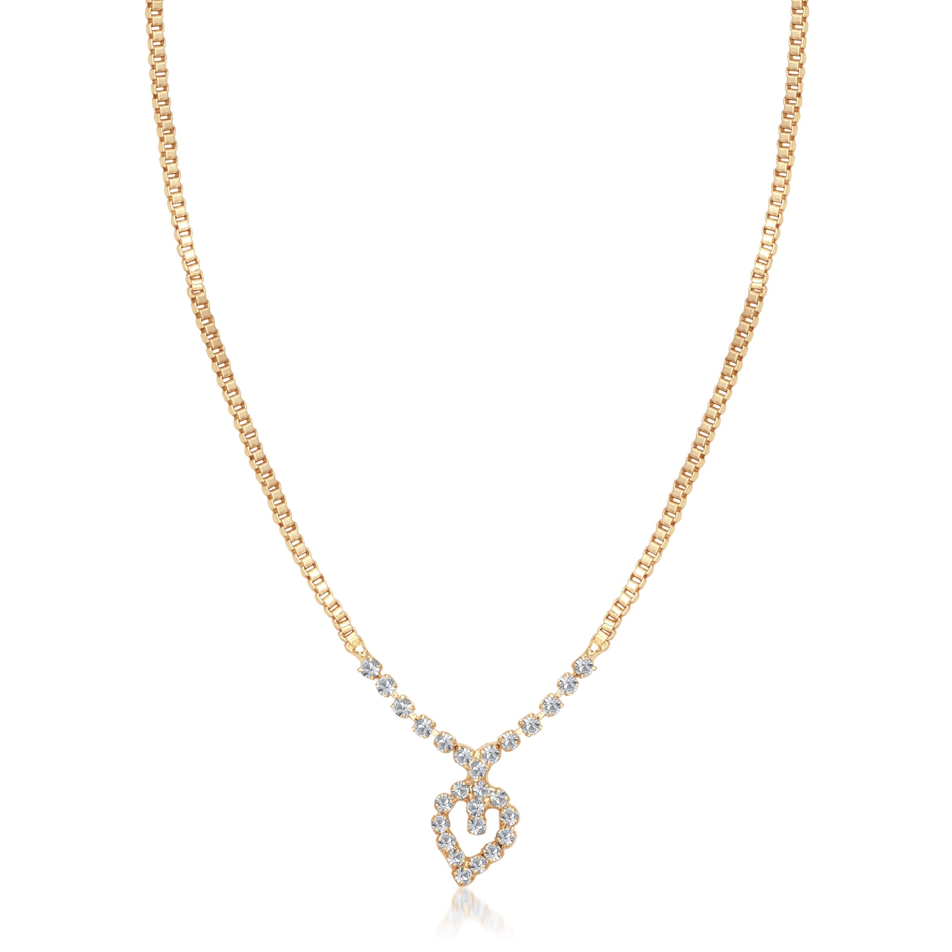 The99Jewel Austrian Stone Gold Plated Necklace Set With Bracelet